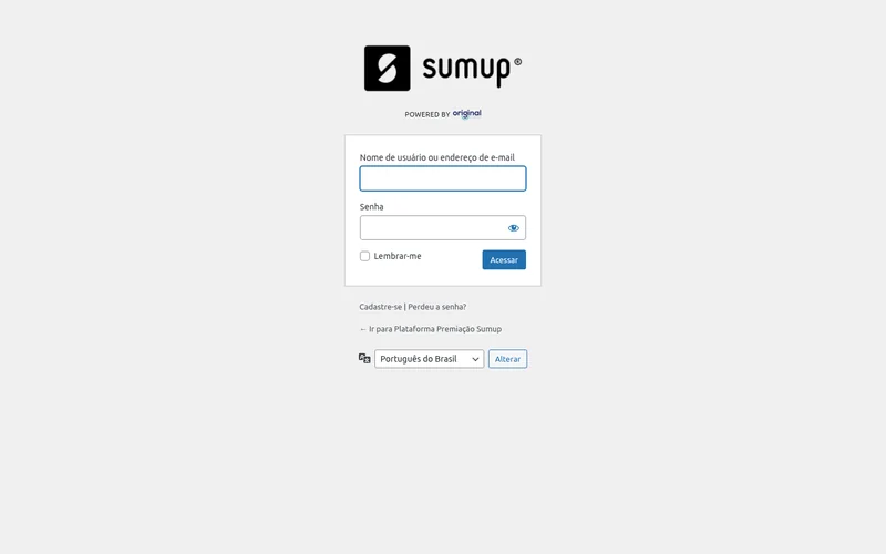 Captura do projeto Plataforma de Premiação SumUp