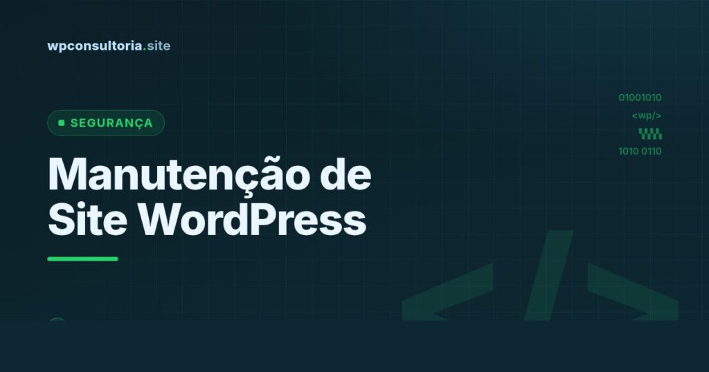 Capa do artigo: manutenção de site WordPress